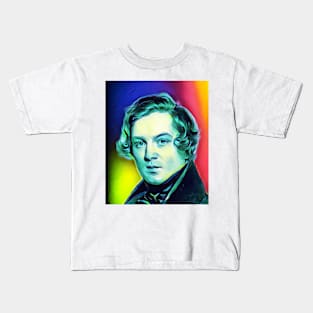 Robert Schumann Colourful Portrait | Robert Schumann Artwork 6 Kids T-Shirt